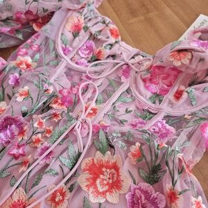 For Love And Lemons Pink Floral Mini Dress